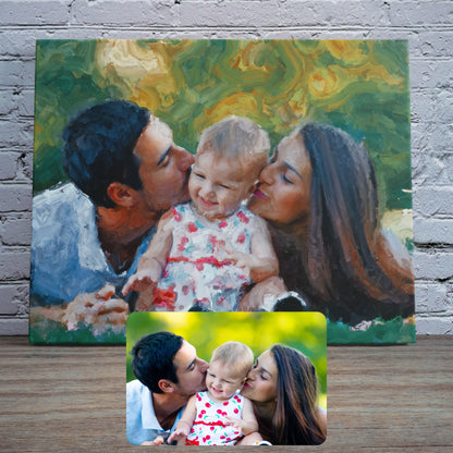 Acrylic Style Art: Custom Portrait From Photo On Canvas