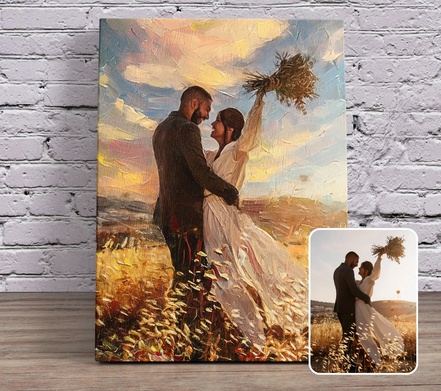 Oil Style Art: Custom Portrait From Photo On Canvas