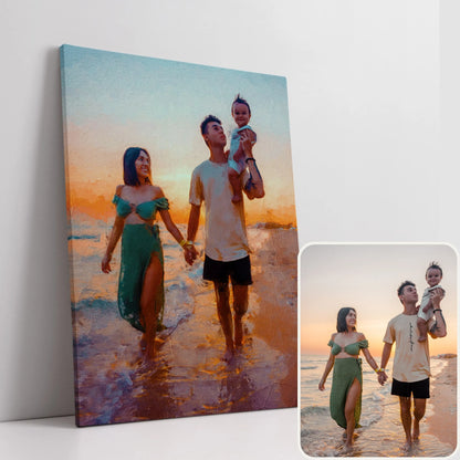 Oil Style Art: Custom Portrait From Photo On Canvas