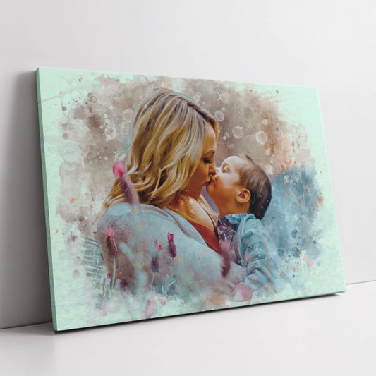 Mother and child watercolor print